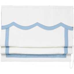 Nursery Room Scallop Roman Shades, Flat Fold Fabric Linen Blend Window Treatment, Made To Order - thumbnail 2