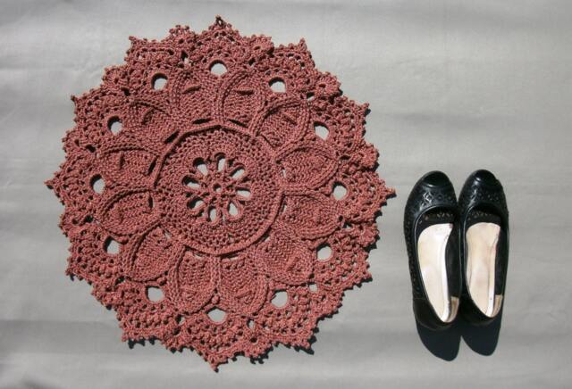 Brown Crochet Rug 22 - image 1