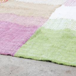 Colorful Boujad Wool Rug Handmade Moroccan Kilim, Abstract Carpet - thumbnail 3