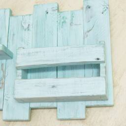 Solid Wood Entryway Organizer, Reclaimed Key Holder With Shelf & Hooks - thumbnail 3