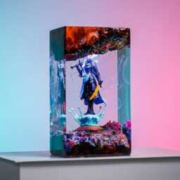 Fanmade Rellana Twin Moon Knight Resin Lamp- E-Den Rng Diorama Custom Night Light -Game Room Decor Gift For Gamers - thumbnail 2