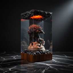 Fanmade Rellana Twin Moon Knight Resin Lamp- E-Den Rng Diorama Custom Night Light -Game Room Decor Gift For Gamers - thumbnail 4