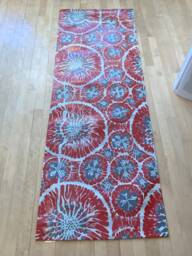 "Floorcloth - Made To Order ""Red Jellyfish"" 24"" X 70" - thumbnail 1