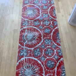 "Floorcloth - Made To Order ""Red Jellyfish"" 24"" X 70" - thumbnail 4