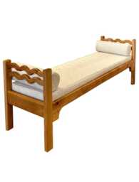 Solid Oak Linen Day Bench - Luxury Handcrafted UK Furniture Home Decor - thumbnail 1