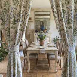 Set Of 2 Wildflower Botanical Curtain Panel Farmhouse Linen Curtains Washed Natural Retro Flower Pattern Custom - thumbnail 3