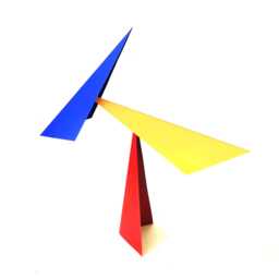 Red Blue Yellow Acuti Standing Mobile Kinetic Sculpture - thumbnail 4