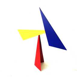 Red Blue Yellow Acuti Standing Mobile Kinetic Sculpture - thumbnail 3