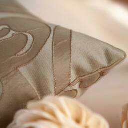 Light Tan & Pillow, Throw Pillow Cover, Decorative Covers, Cushion Toss Silk Blend Pillow, Floral Decor - thumbnail 3