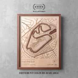 Sao Paulo Circuit Wooden Track Map - 3D Racing Wall Art Interlagos Motorsport Gift Collectible Wall Art, Fan - thumbnail 1