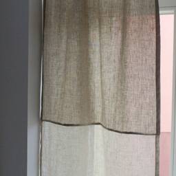 Natural Linen Cafe Curtain Sheer Rod Pocket Kitchen Valance - thumbnail 3