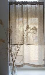 Natural Linen Cafe Curtain Sheer Rod Pocket Kitchen Valance