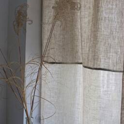 Natural Linen Cafe Curtain Sheer Rod Pocket Kitchen Valance - thumbnail 2