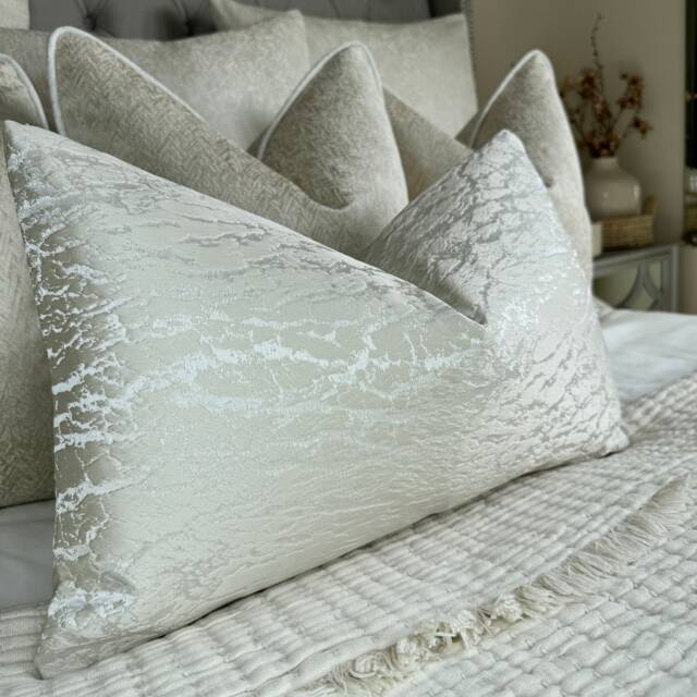 "Ivory Coin Hamlet Cushion Cover, Luxury Throw Pillow Cover 12"" X 20" - image 1