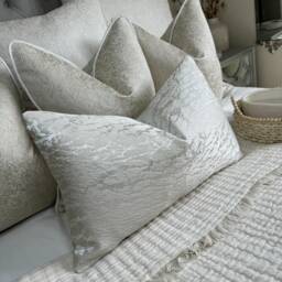 "Ivory Coin Hamlet Cushion Cover, Luxury Throw Pillow Cover 12"" X 20" - thumbnail 3