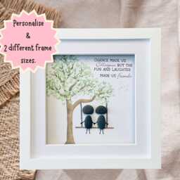 Handmade Pebble Art Frame Gift For Best Friend - Unique Birthday Her Personalized Friendship Keepsake Unusual Bestie Idea - thumbnail 2