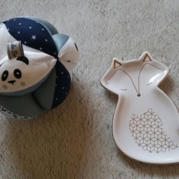 Montessori-style Gripping Ball With Bells in Liberty Adelajda & Panda Pattern - Personalised Your Little One's Name - thumbnail 3