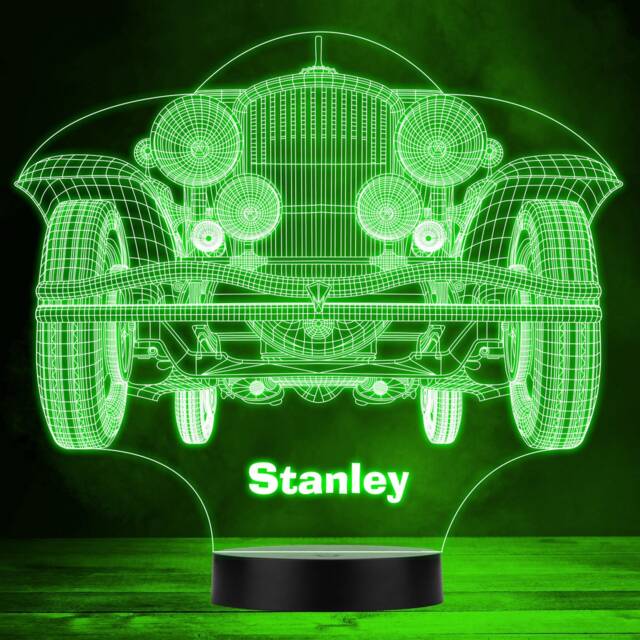 Classic Car Front Motor Fan Personalised Gift Colour Change Led Lamp Night Light - image 1