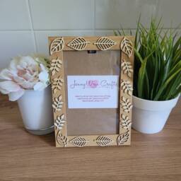 Wooden Leaf Decal Photo Frame 4 X 6 Inches - thumbnail 1