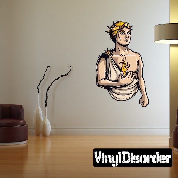 Greek God Wall Decal - Fabric Vinyl Removable & Reusable Greekgoduscolor007Et