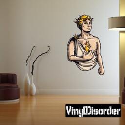 Greek God Wall Decal - Fabric Vinyl Removable & Reusable Greekgoduscolor007Et