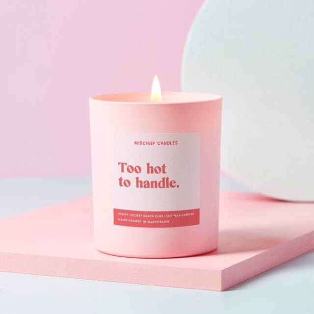 Funny Gift For Her Too Hot To Handle Friendship Soy Wax Candle - image 1