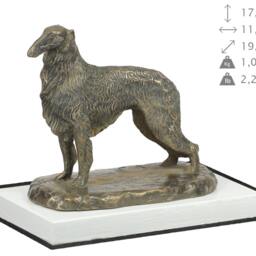 Borzoi, Russian Wolfhound, Dog On White Wooden Base Statue, Limited Edition, Artdog - thumbnail 4