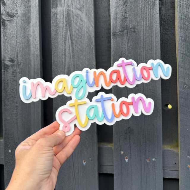 Personalised Imagination Station Sign - Kids Room Decor Playroom Wall Art - image 1
