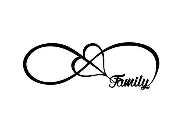 Family Infinity Heart Vinyl Decal - Car, Laptop, Wall Decor