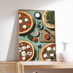 Pizza Poster, Italian Food Print, Kitchen Wall Art, Slice Decor, Italy Foodie Gift Print - thumbnail 2