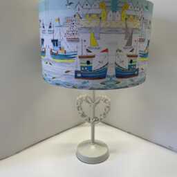Little Fishing Boats Lampshade Nautical Seaside Blue Red Yellow Fatta Da Mamma - thumbnail 3