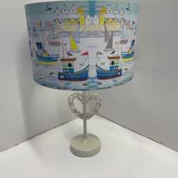 Little Fishing Boats Lampshade Nautical Seaside Blue Red Yellow Fatta Da Mamma - thumbnail 4