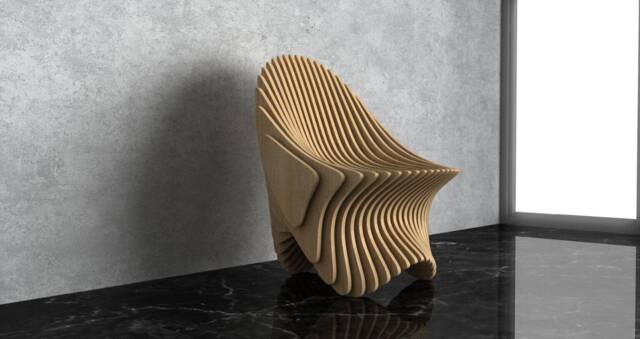 Parametric Chair [40] Cnc Files - Organic Sculptural Seating Dxf Digital Download - image 1