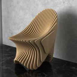 Parametric Chair [40] Cnc Files - Organic Sculptural Seating Dxf Digital Download - thumbnail 3
