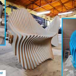 Parametric Chair [40] Cnc Files - Organic Sculptural Seating Dxf Digital Download - thumbnail 2