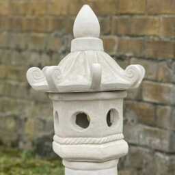 Large Concrete Pagoda Sculpture Patio Lantern Ornament Stone Zen Garden Decoration Handmade Statue Cement Lover Gift - thumbnail 2
