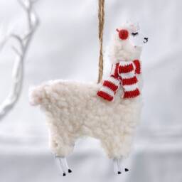 Alpaca Llama Xmas Decoration - Festive Christmas Tree Hanging