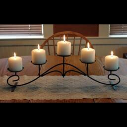 Fireplace Candelabra in Metallic Charcoal Color, For Fireplace, Mantel Or Tabletop - thumbnail 2
