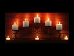 Fireplace Candelabra in Metallic Charcoal Color, For Fireplace, Mantel Or Tabletop