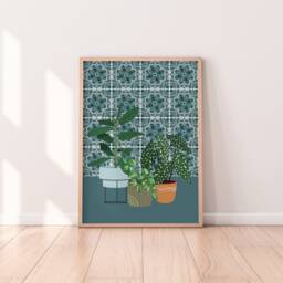 Trio Of Houseplants Print - Houseplant Print, Cute Plant Art, Colourful Boho Lover Gift, Living Room Prints, Bedroom Art - thumbnail 1