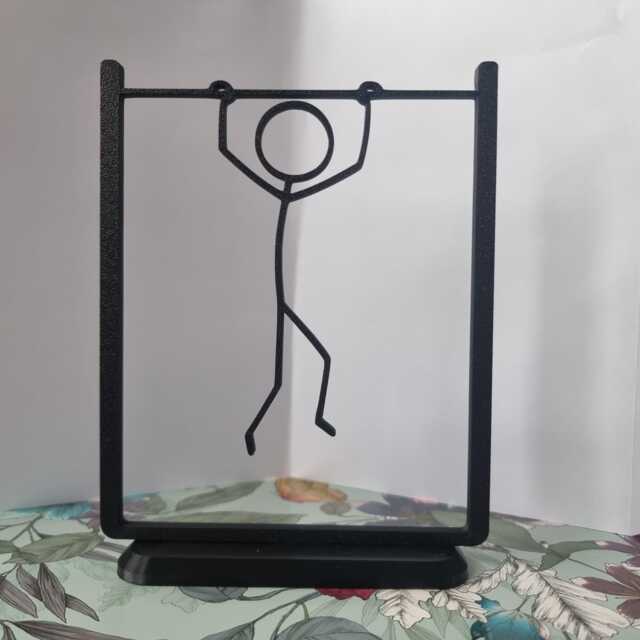stickman Pullup - Calisthenics Doodle Art Desk Accessory Home Office Decor Exercise Decoration Gym Gifts For Him Her - image 1
