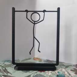 stickman Pullup - Calisthenics Doodle Art Desk Accessory Home Office Decor Exercise Decoration Gym Gifts For Him Her - thumbnail 1