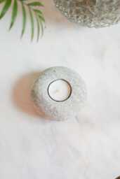 Handcrafted Breccia Stone Candle Holder - thumbnail 1