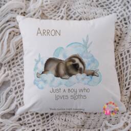 Sloth Cushion, Pillow, Girl Sloth, Gift, Gift For Him, Lover, Mum, Her, Personalised - thumbnail 3