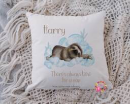 Sloth Cushion, Pillow, Girl Sloth, Gift, Gift For Him, Lover, Mum, Her, Personalised - thumbnail 1