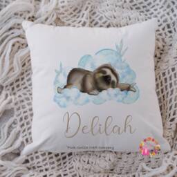 Sloth Cushion, Pillow, Girl Sloth, Gift, Gift For Him, Lover, Mum, Her, Personalised - thumbnail 4