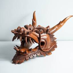 Chinese Dragon Head Statue, Hanging Sculpture, Wall Art, Wooden Dragon, Feng Shui, Handmade, Lucky Symbol, Front Door Decor, Gift For Father - thumbnail 3