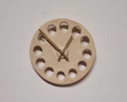 Round Cream Glazed Stoneware Ceramic Minimalist Wall Clock 20 cm Diam Quartz Battery Movement - thumbnail 1