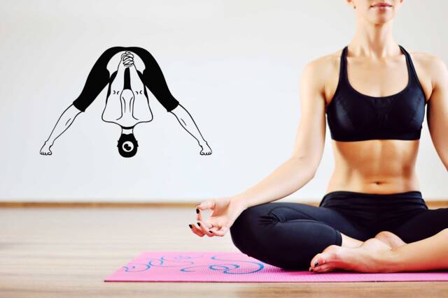 Yoga Pose Wall Decal Lotus Mandala, Buddha Decor T630 - image 1