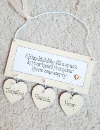 Personalised Grandchildren Wooden Gift Plaque. Grandparents Family Home Hanging Sign - thumbnail 1